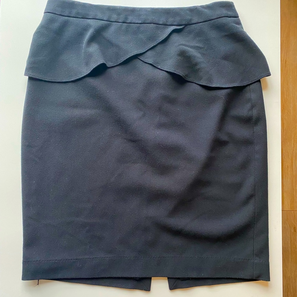Express Peplum Ruffle Waist Knee Length Pencil Skirt